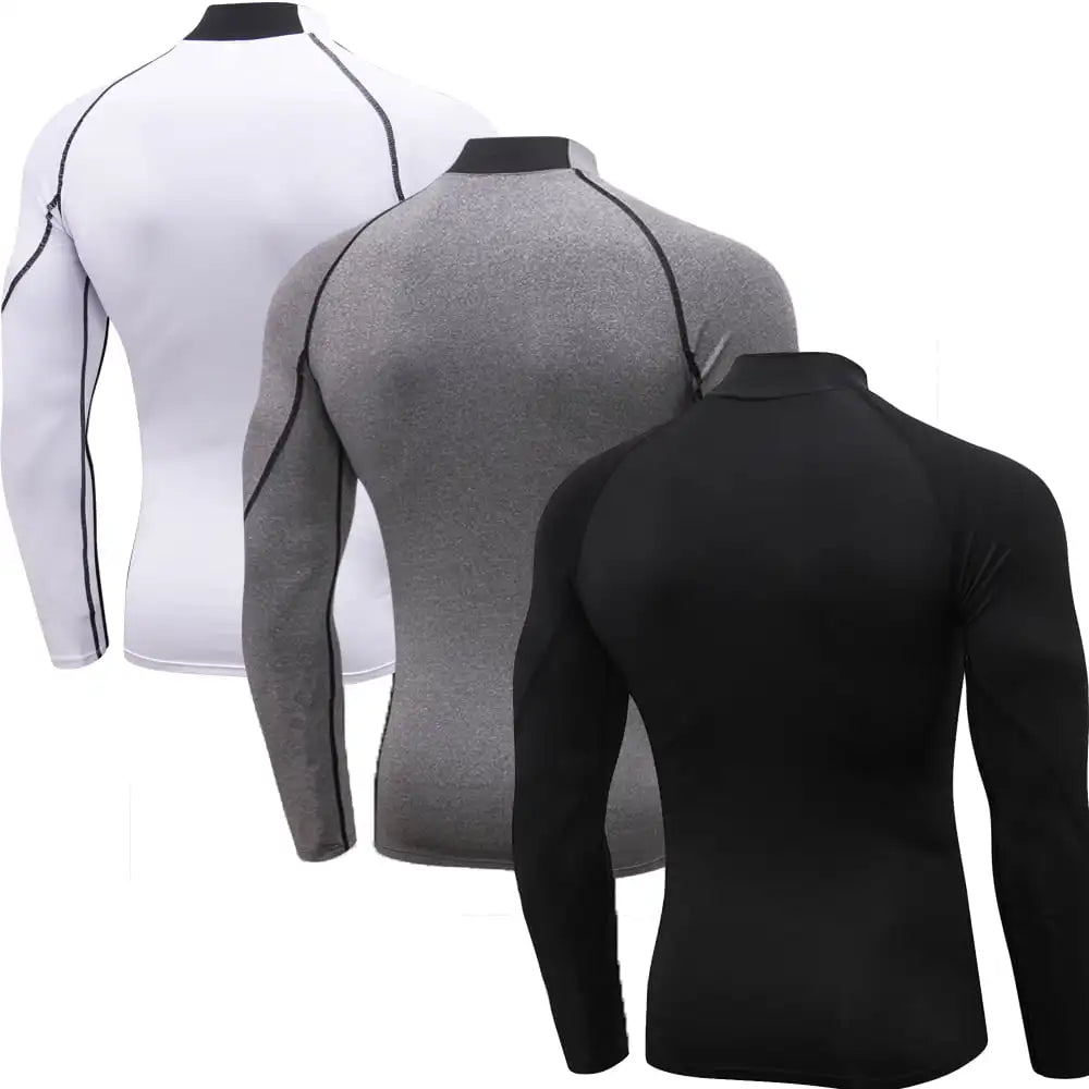 Men'S Compression Shirts Long Sleeve Athletic Workout Tops Gym Undershirts Active Sports Baselayers