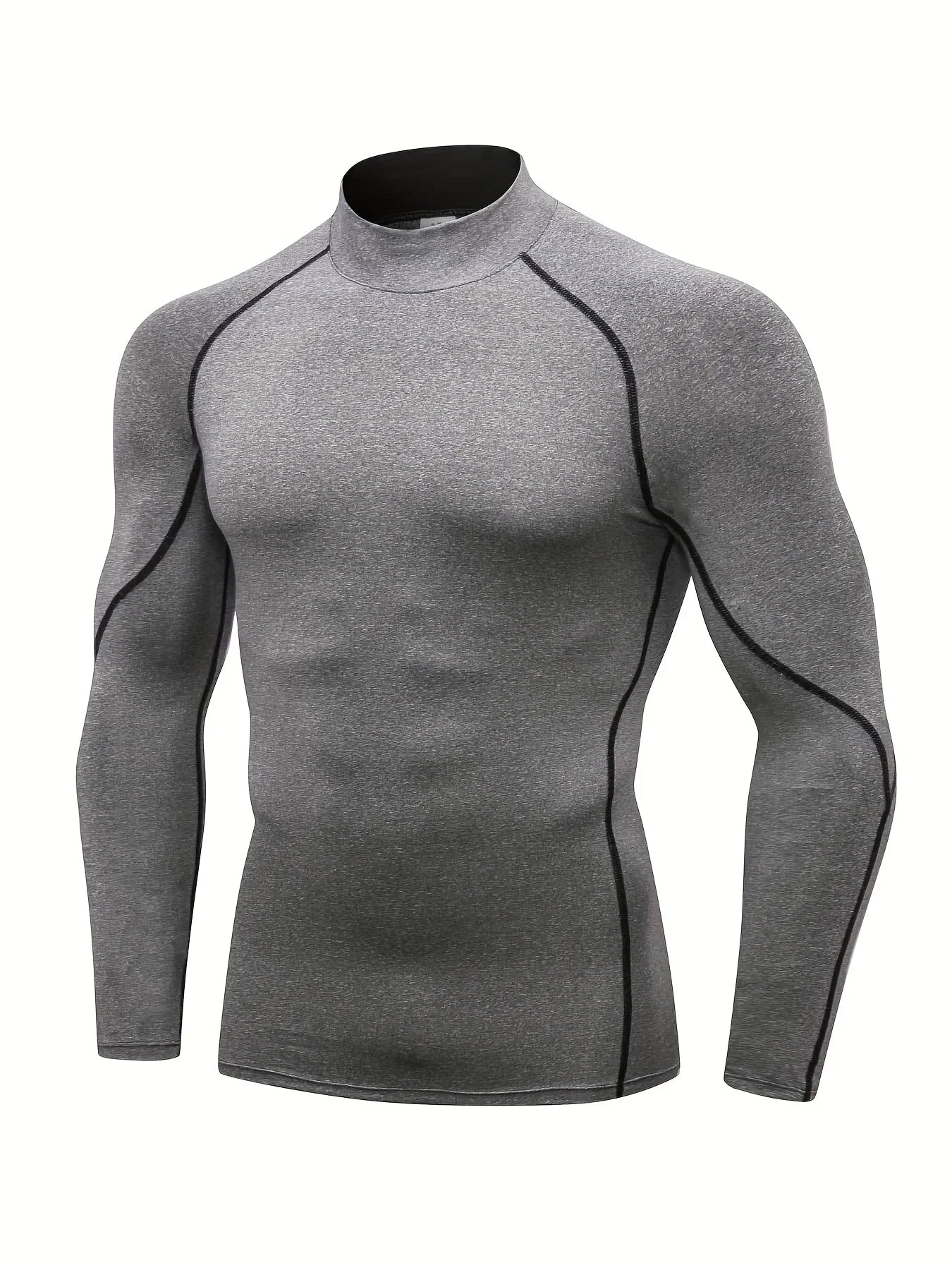 Men'S Compression Shirts Long Sleeve Athletic Workout Tops Gym Undershirts Active Sports Baselayers