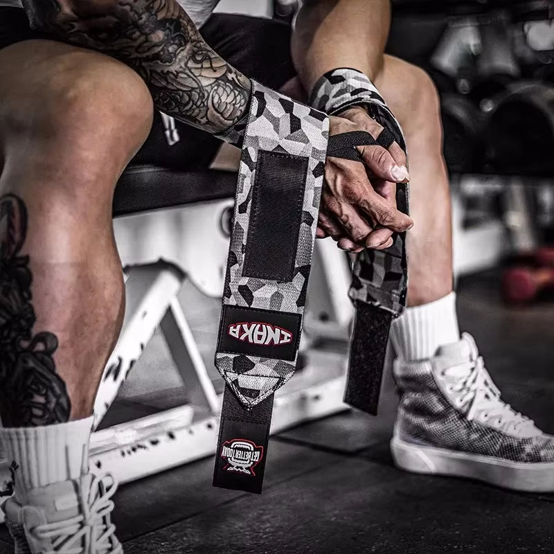 1 Pair Weight Lifting Wrist Wraps Fitness Wrist Straps Gym Powerlifting Wristband Bodybuilding Training Thumb Loop Support