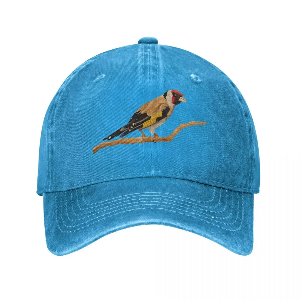 Goldfinch Water Wahshing Baseball Cap Little Bird Gym Fun Retro Baseball Hat Male Caps
