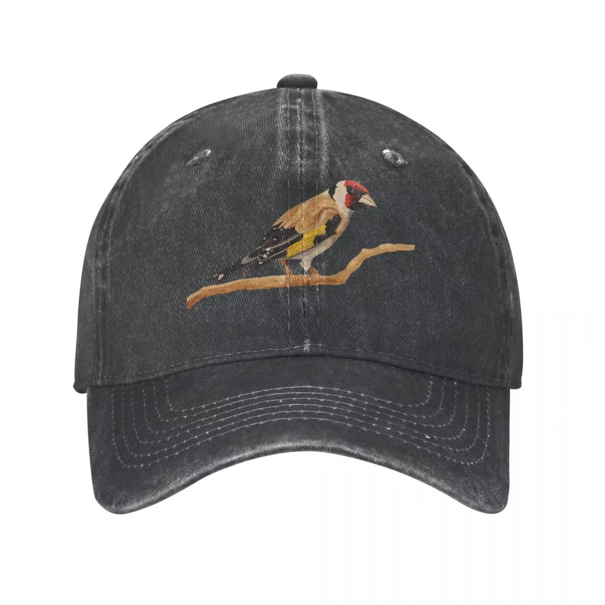 Goldfinch Water Wahshing Baseball Cap Little Bird Gym Fun Retro Baseball Hat Male Caps