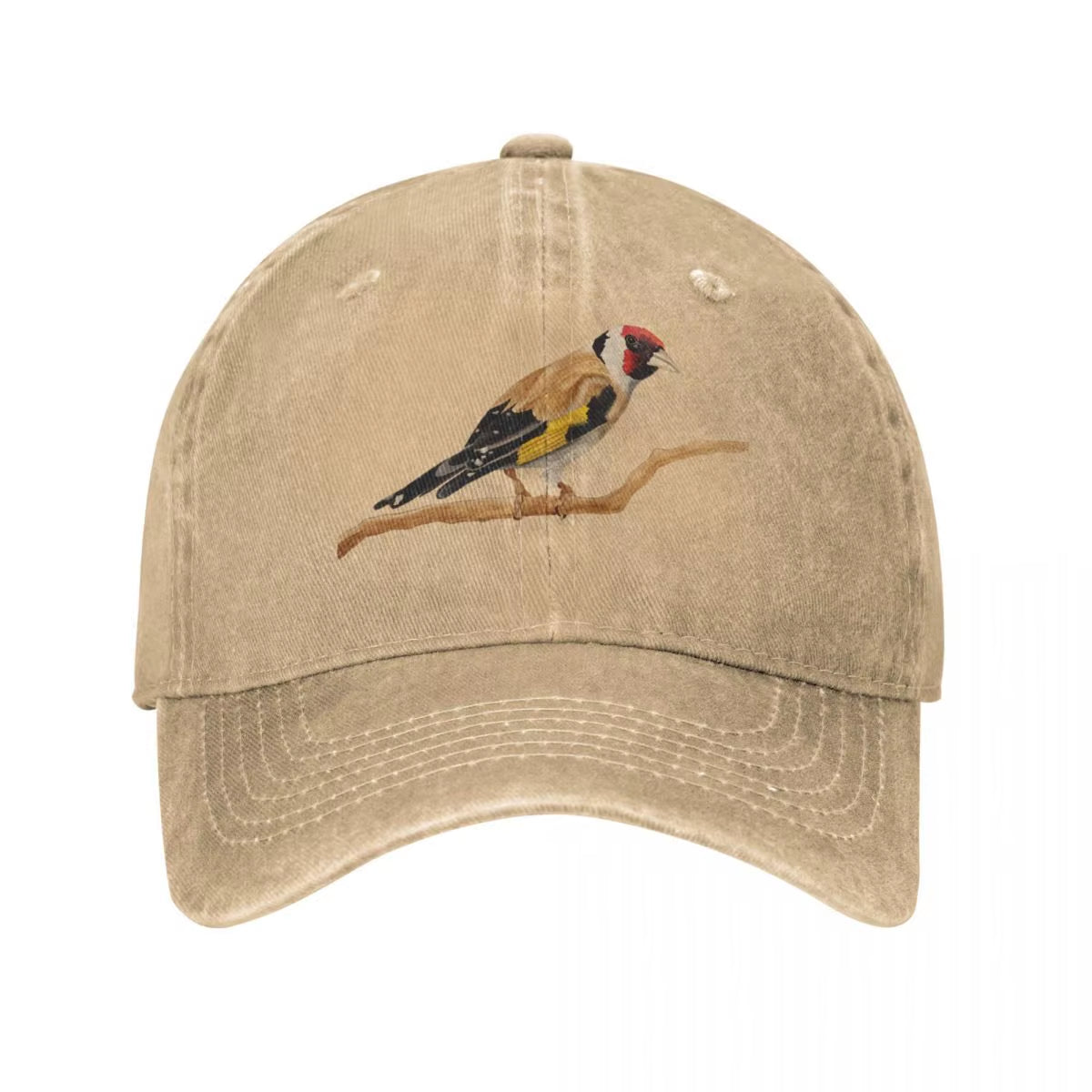 Goldfinch Water Wahshing Baseball Cap Little Bird Gym Fun Retro Baseball Hat Male Caps